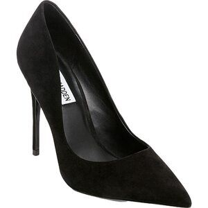 STEVE MADDEN WOMEN'S DAISIE PUMP, BLACK SUEDE, 7.5